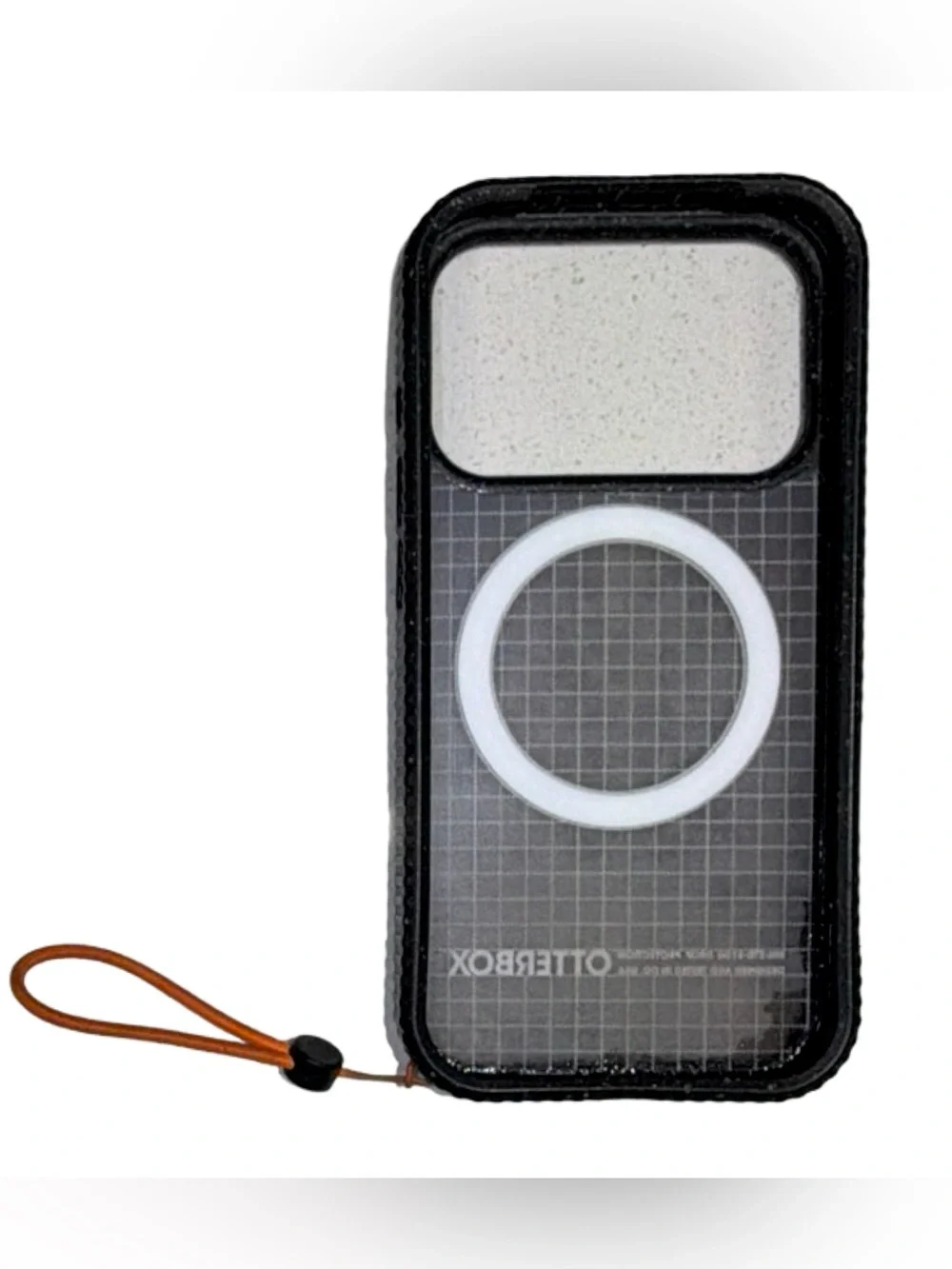 OtterBox Black Clear MagSafe-Compatible Phone Case with Brown Wrist Strap